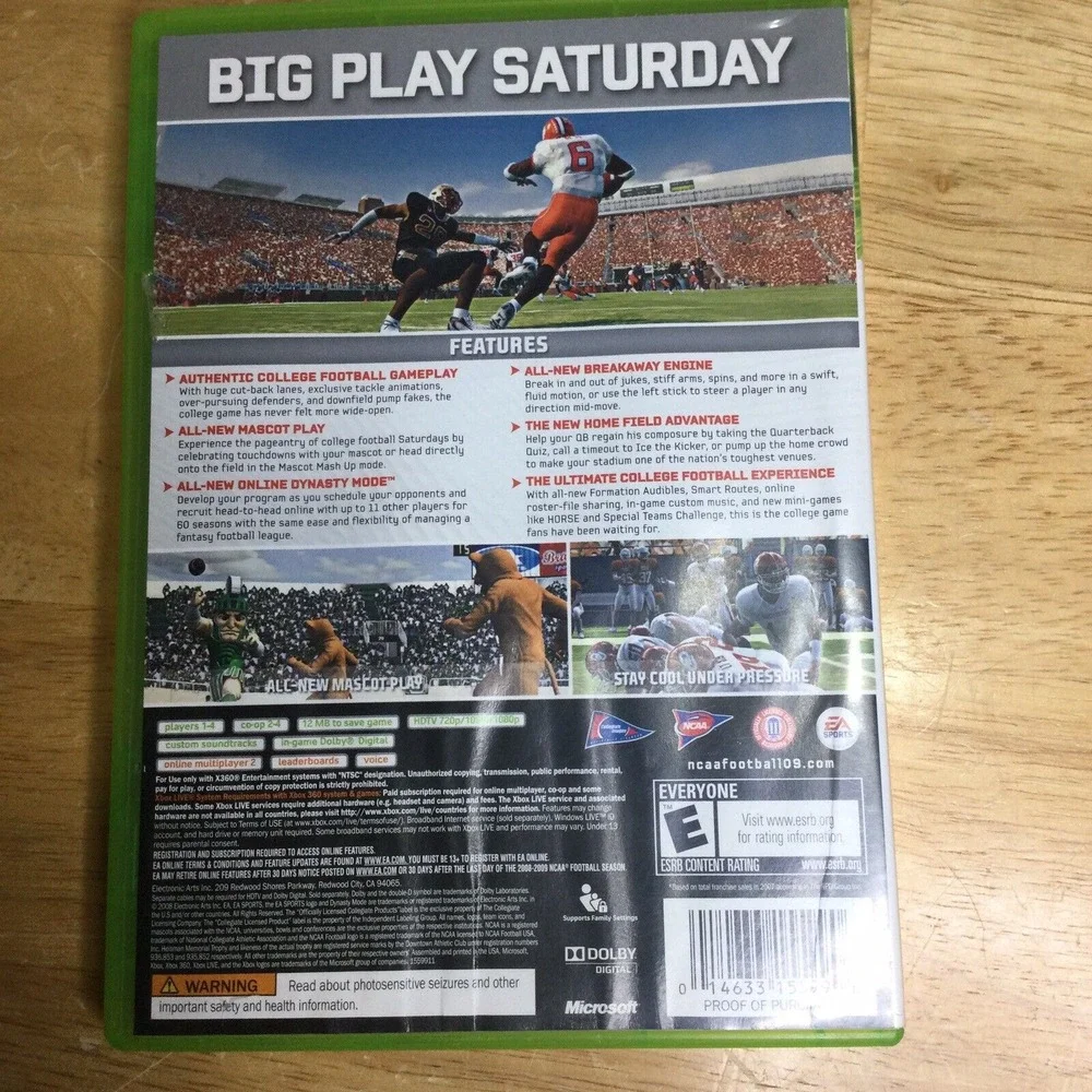 MICROSOFT‎ XBOX EA SPORTS NCAA FOOTBALL 2004 And 2009